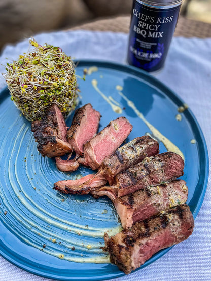 Chef's Kiss Spicy BBQ Mix | Gourmet Seasoning, Artisanal Spice Blend | All Natural, Non GMO | Hand Crafted in Small Batches in USA | No MSG or Artificial Ingredients | GLP-1 Friendly | Sustainably Sourced, Ultra Premium Seasoning | Bougie BBQ | Gustus Vit