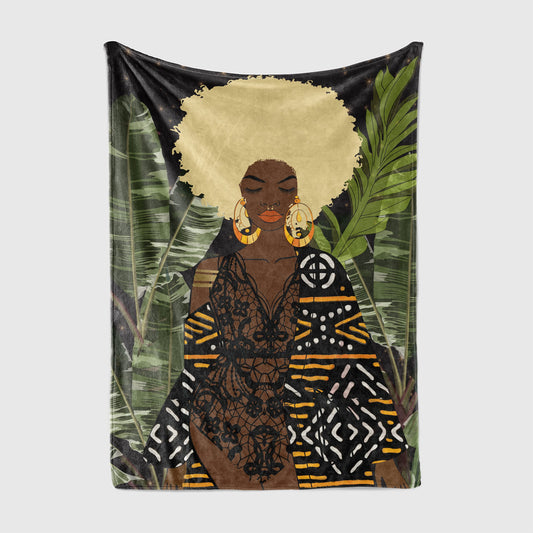 Pardon My Fro Ziggy Fleece Throw Blanket - Soft & Cozy Blanket with Inspiring Words Made w/ 100% Polyester - Plush Large Throw Blankets for Bed, Couch, Sofa to Complement Home Decor, 50" × 60", Black