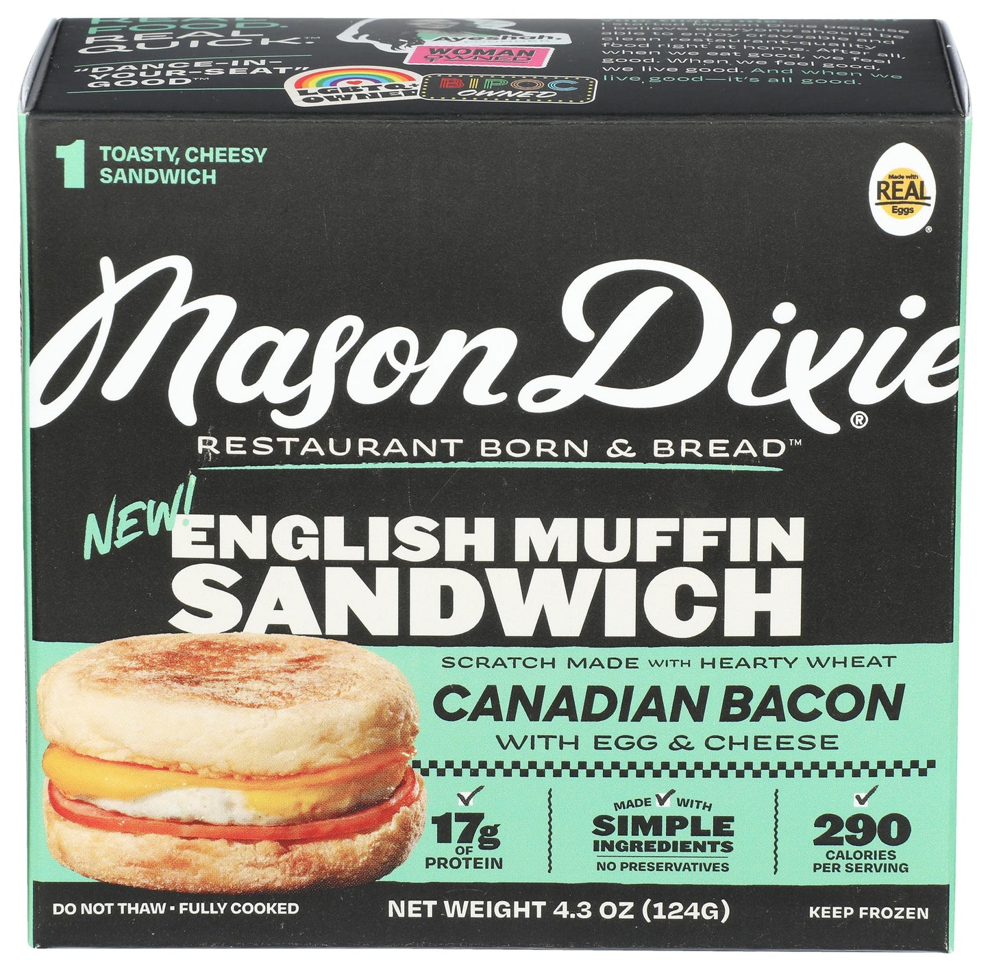 MASON DIXIE BISCUIT CO English Muffin Sandwich with Canadian Bacon, Egg & Cheese, 4.3 OZ