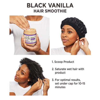 Carol's Daughter Black Vanilla Hair Smoothie for Curly, Wavy or Natural Hair, Shea Butter Hair Mask For Dry and Dull Hair, 8 Oz