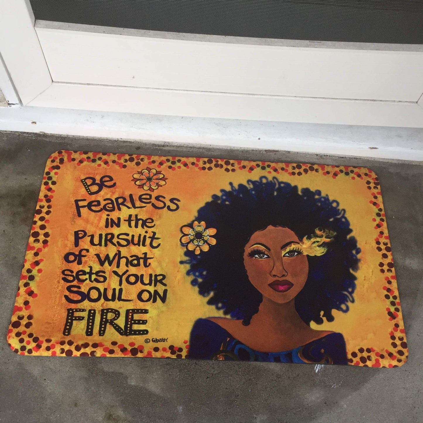 Shades of Color African American Interior Floor Mats, 29.5 x 17.7 Inches, Soul on Fire (IFM111)