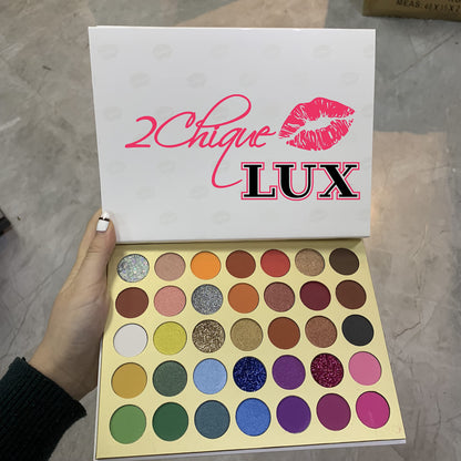 2Chique Boutique Eyeshadow Makeup Palette 35 Matte and Shimmer Colors Long Lasting and High Pigment (Style 44 Lips- Mirror included)