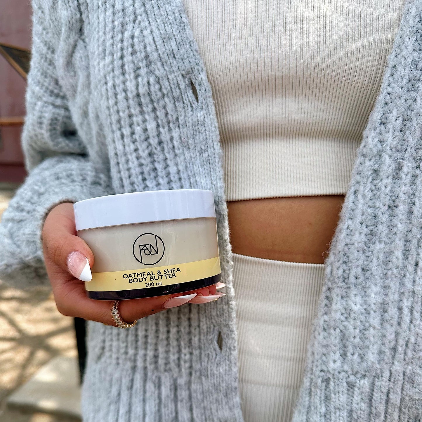 Flora and Noor Organic Whipped Shea Body Butter | Shea Butter for Face and Body Moisturizing Natural Body Butter for Dry Skin infused with Colloidal Oatmeal (200 ml)