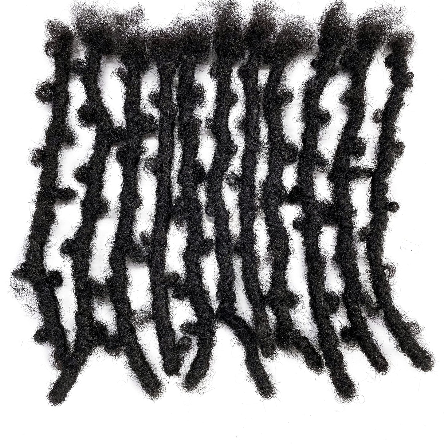 Locsanity Afro Kinky 100% Human Hair Handmade Butterfly Locs - 10" - .8cm Pencil Width Natural Undyed Black Dreadlocks, Crochet Hair Extensions (16", 25 Locs)