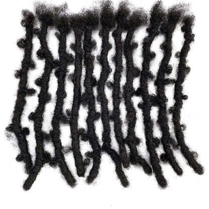 Locsanity Afro Kinky 100% Human Hair Handmade Butterfly Locs - 10" - .8cm Pencil Width Natural Undyed Black Dreadlocks, Crochet Hair Extensions (16", 25 Locs)