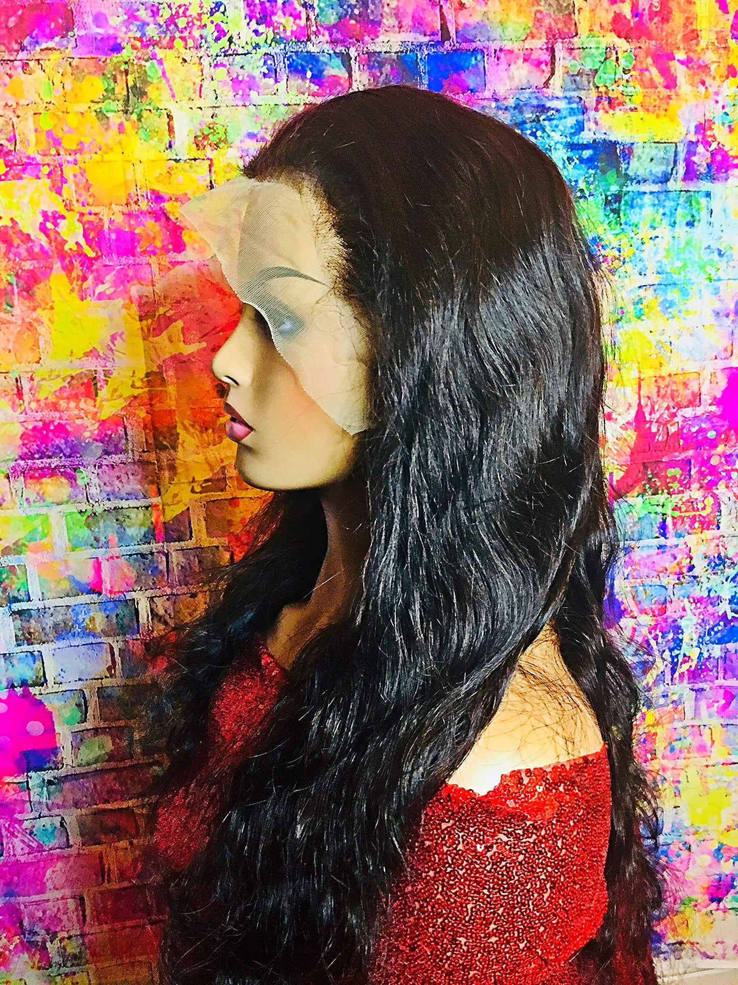 2Chique Boutique Human Hair Wig 13x4 Transparent Lace Wig Natural 1b Color Body Wave 18 inches 180% Density