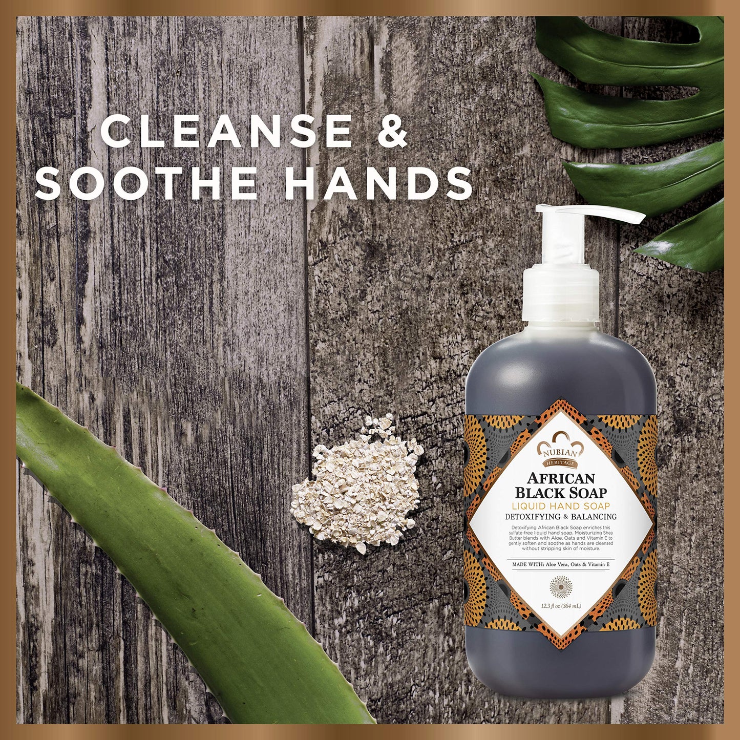 Nubian Heritage Hand Soap Deep Clean African Black Soap Cleanser 12.3 oz 3 Count