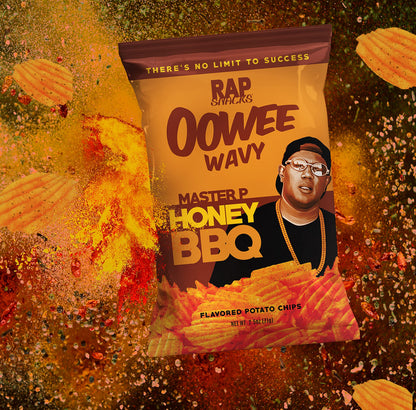 Rap Snacks Lil Durk, Master P and Boosie Buttermilk Ranch, Honey BBQ, and Louisiana Heat Wavy Chips Variety - Pack of 12