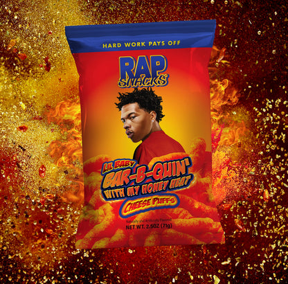 Rap Snacks Lil Baby, and Master P Cheddar BBQ, BBQ Honey Heat, and Honey BBQ Puffs Variety - Pack of 12