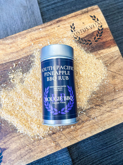 South Pacific Pineapple BBQ Rub & Seasoning | Gourmet Seasoning, Artisanal Spice Blend | All Natural, Non GMO | Hand Crafted in Small Batches in USA | No MSG or Artificial Ingredients | GLP-1 Friendly | Sustainably Sourced, Ultra Premium Seasoning | Bougi