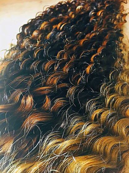 2Chique Boutique Human Hair Wig 13x4 Transparent Lace Wig Highlight Color Deep Wave 22inches 180% Density