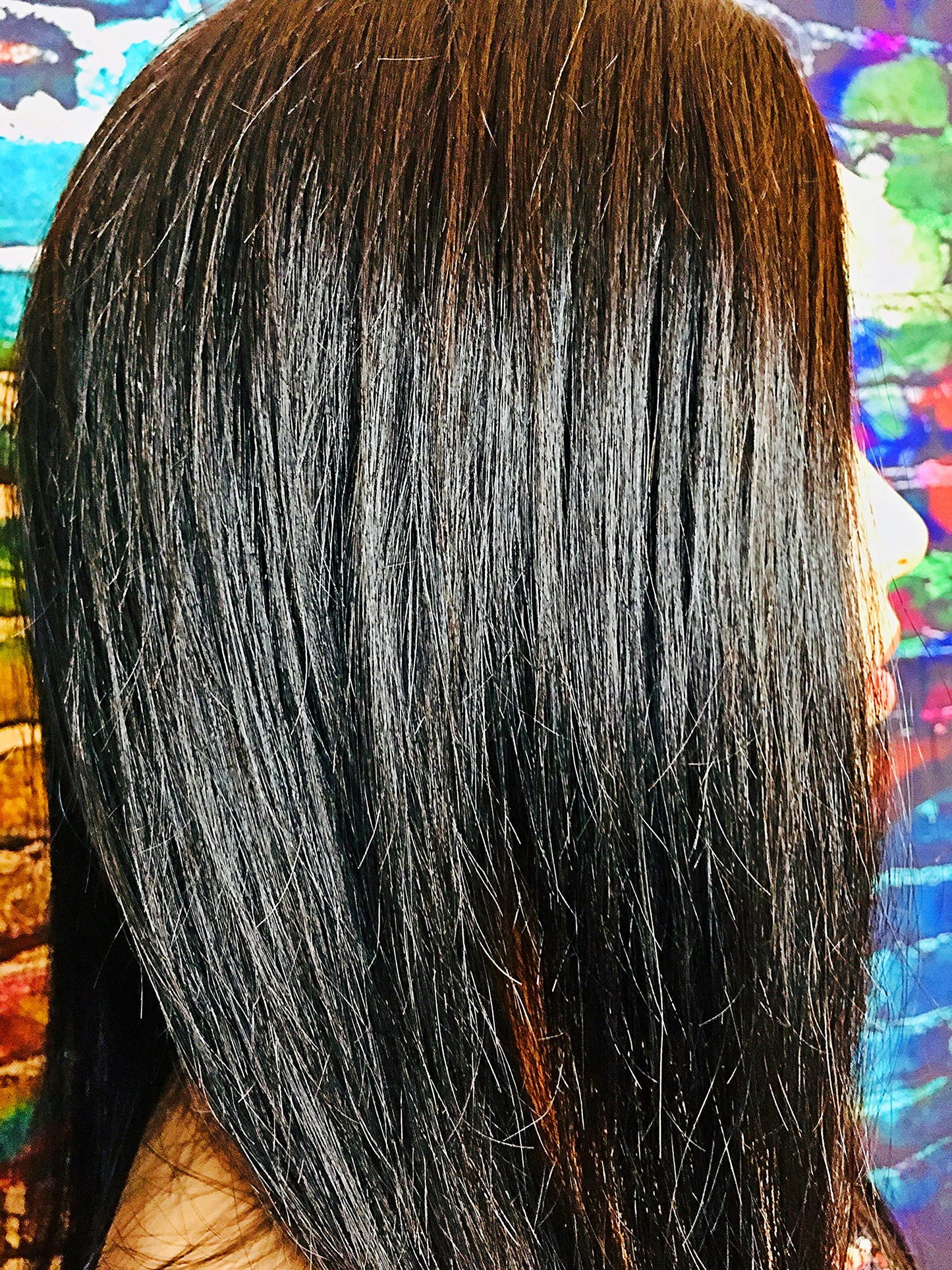 2Chique Boutique Human Hair Wig 4x4 Transparent Lace Wig Natural Color Silky Straight 20 inches