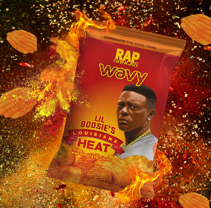 Rap Snacks Lil Durk, Master P and Boosie Buttermilk Ranch, Honey BBQ, and Louisiana Heat Wavy Chips Variety - Pack of 12