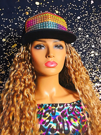 2Chique Boutique Women's Multicolor Sequins Hat with Adjustable Closure