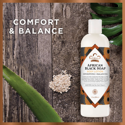 Nubian Heritage Body Lotion African Black Soap for Dry Skin Paraben Free Body Moisturizer, 13 oz