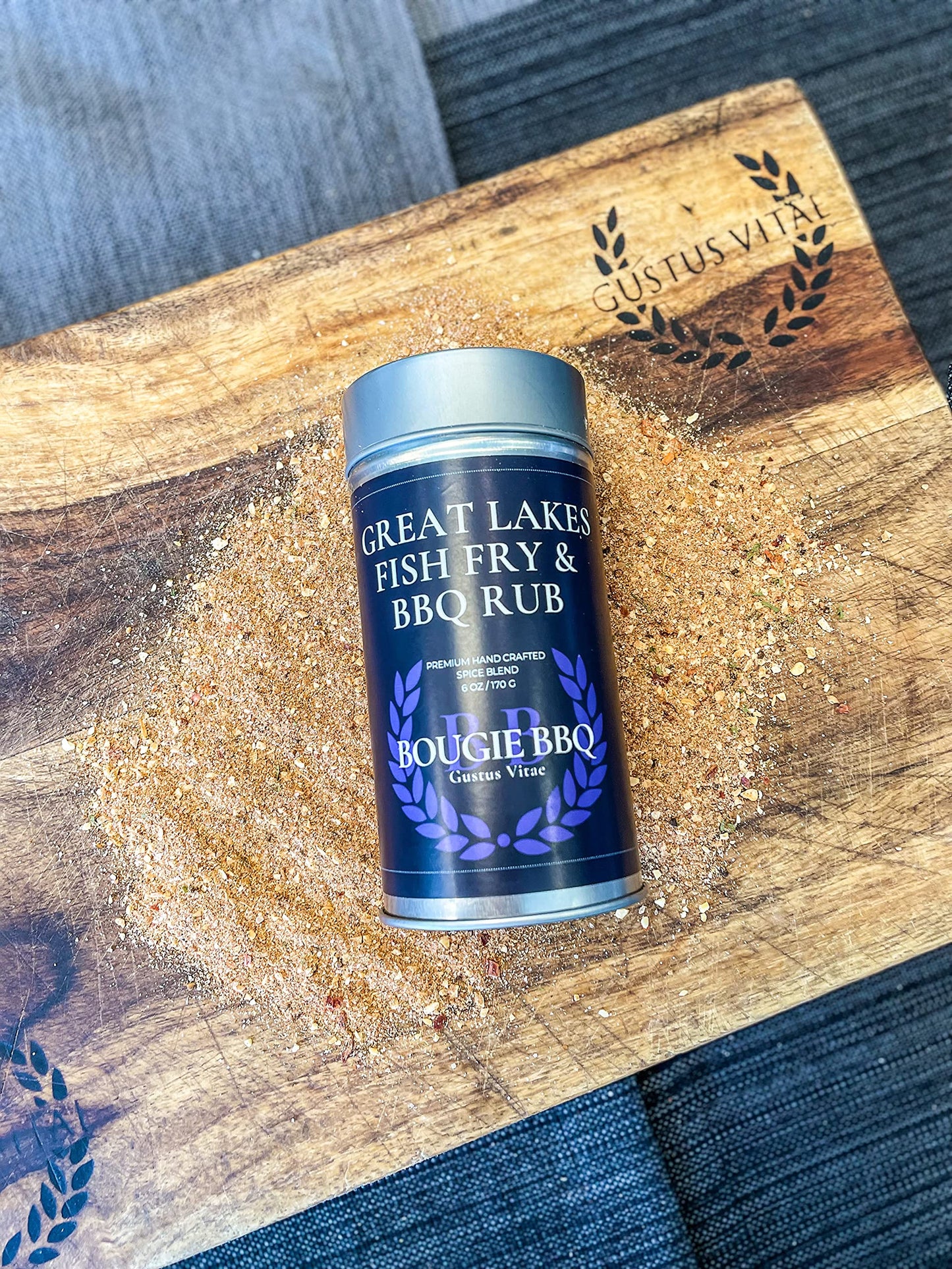 Great Lakes Fish Fry & BBQ Rub | Gourmet Seasoning, Artisanal Spice Blend | All Natural, Non GMO | Hand Crafted in Small Batches in USA | No MSG or Artificial Ingredients | GLP-1 Friendly | Sustainably Sourced, Ultra Premium Seasoning | Bougie BBQ | Gustu