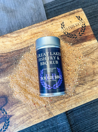 Great Lakes Fish Fry & BBQ Rub | Gourmet Seasoning, Artisanal Spice Blend | All Natural, Non GMO | Hand Crafted in Small Batches in USA | No MSG or Artificial Ingredients | GLP-1 Friendly | Sustainably Sourced, Ultra Premium Seasoning | Bougie BBQ | Gustu