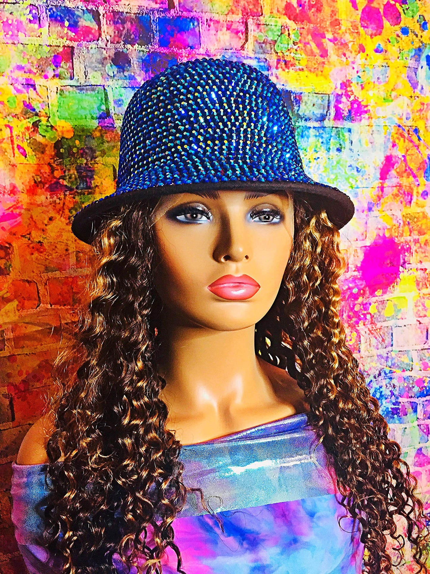 2Chique Boutique Human Hair Wig 13x4 Transparent Lace Wig Highlight Color Deep Wave 22inches 180% Density