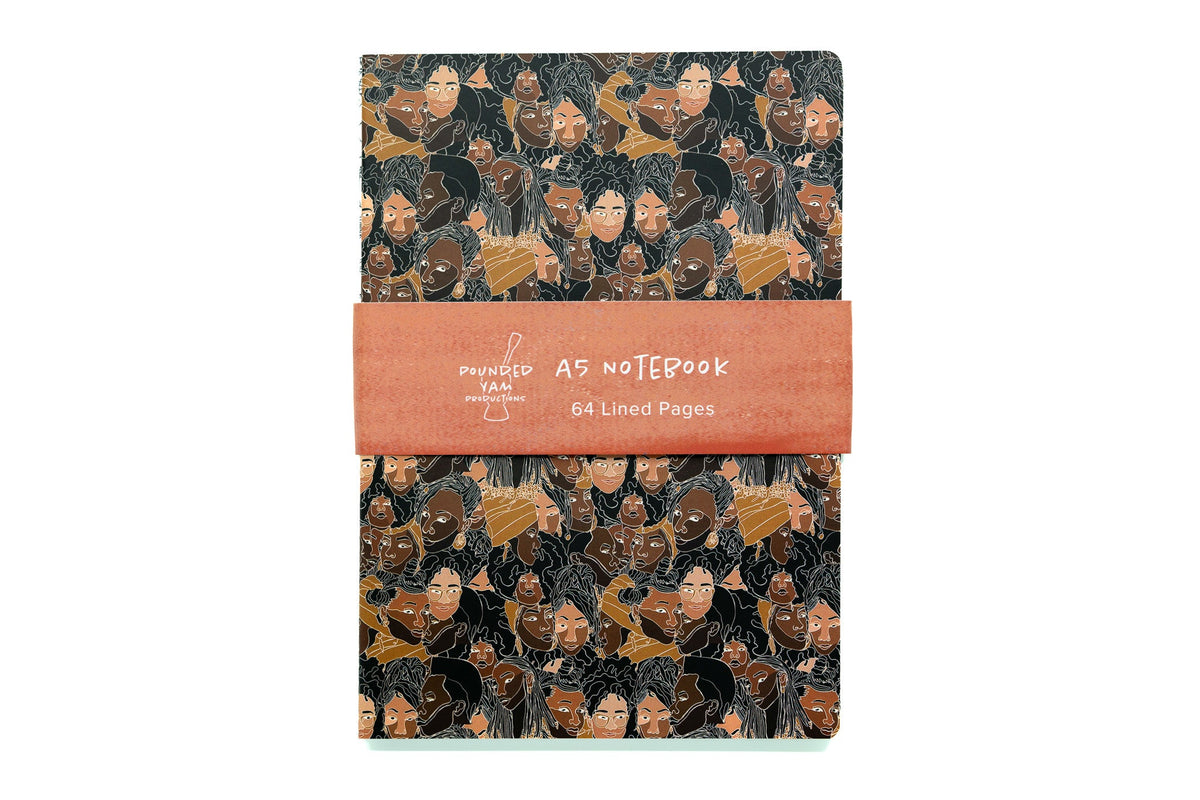 Black Women Line Art A5 Notebook Set