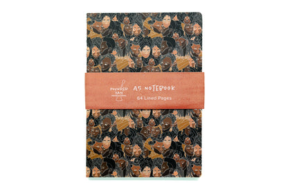 Black Women Line Art A5 Notebook Set