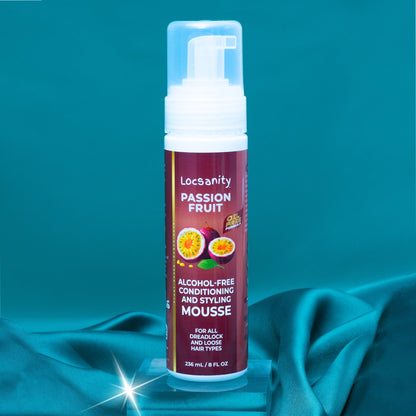Locsanity Passion Fruit Alcohol-Free Conditioning and Styling Mousse, Rolling, Twisting, Locking Mousse- Dreadlocks, Locs, Sisterlocks, Loose Natural Hair, Braidlocs