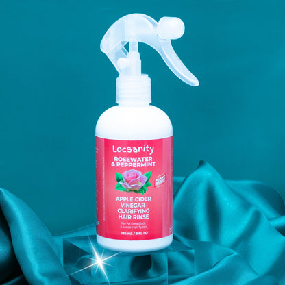Locsanity Rosewater Peppermint Apple Cider Vinegar Clarifying Hair Rinse Detox 8oz