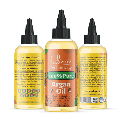 Wini by Locsanity Loose Natural Haircare Bundle for Healthy, Moisturized Hair - Pomade, Growth Oil, Jamaican Castor oil, Coconut Oil, Jojoba Oil, Argan Oil