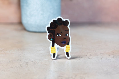 Black Girl Hairstyles Stickers: Bantu Knots