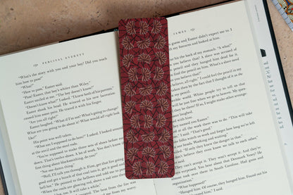 African Print Ankara Bookmarks - Red Blossom