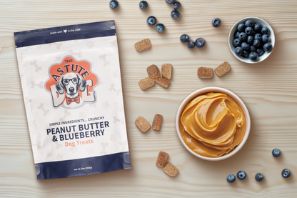 Peanut Butter & Blueberry Dog Biscuits