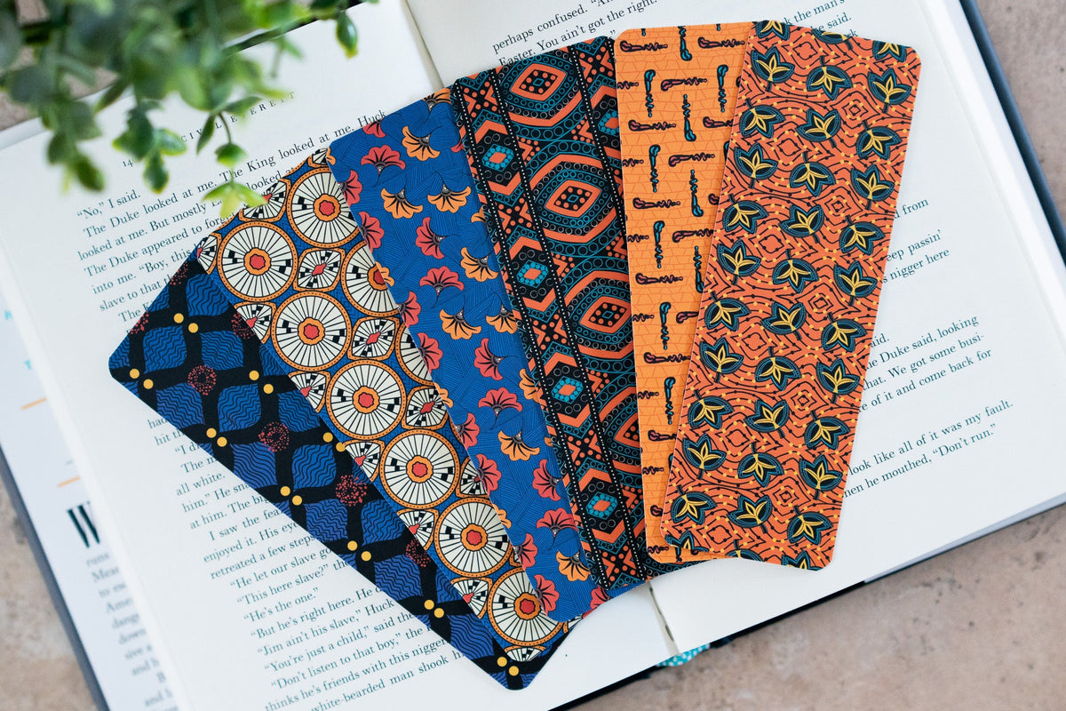 African Print Ankara Bookmark - Fans