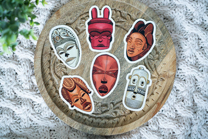 African Masks Stickers - Punu