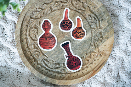 African Calabash Stickers - Red