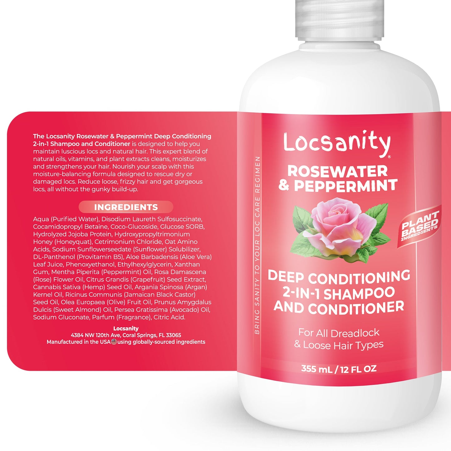 Rosewater and Peppermint Moisturizing, Conditioning and Nourishing Shampoo
