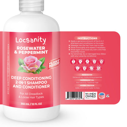 Rosewater and Peppermint Moisturizing, Conditioning and Nourishing Shampoo