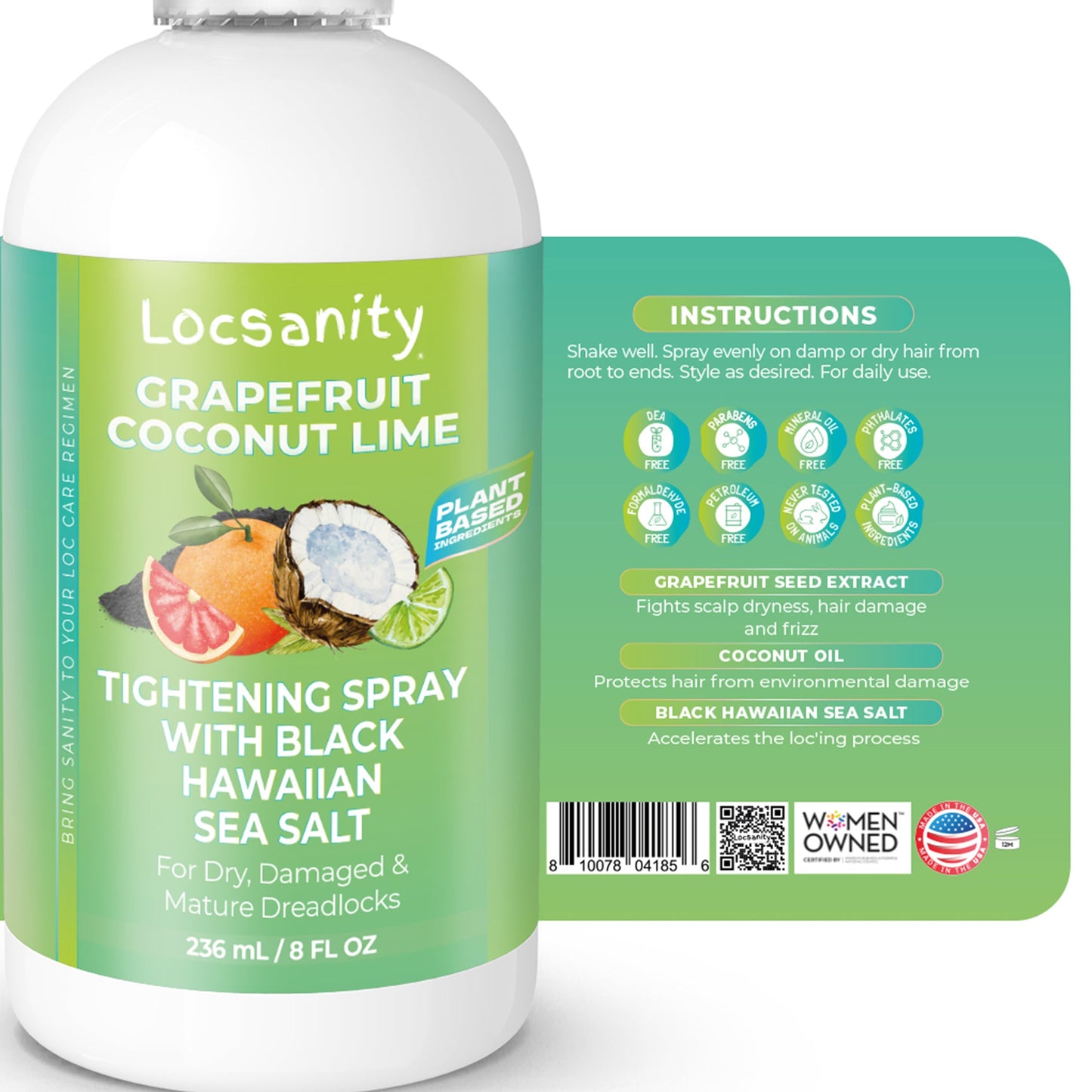 Grapefruit Coconut Lime Moisturizing and Tightening Spray Mist w/ Black Hawaiian Sea Salt