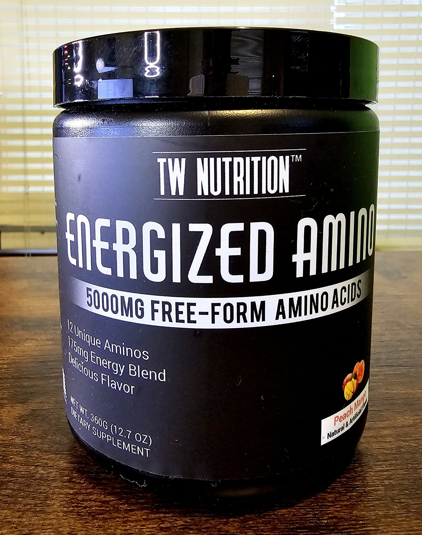 TW Nutrition Energized BCAA Powder Peach Mango 40 Servings Energy Focus Growth