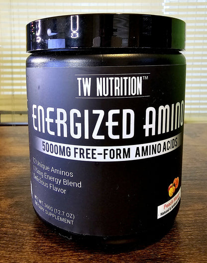TW Nutrition Energized BCAA Powder Peach Mango 40 Servings Energy Focus Growth