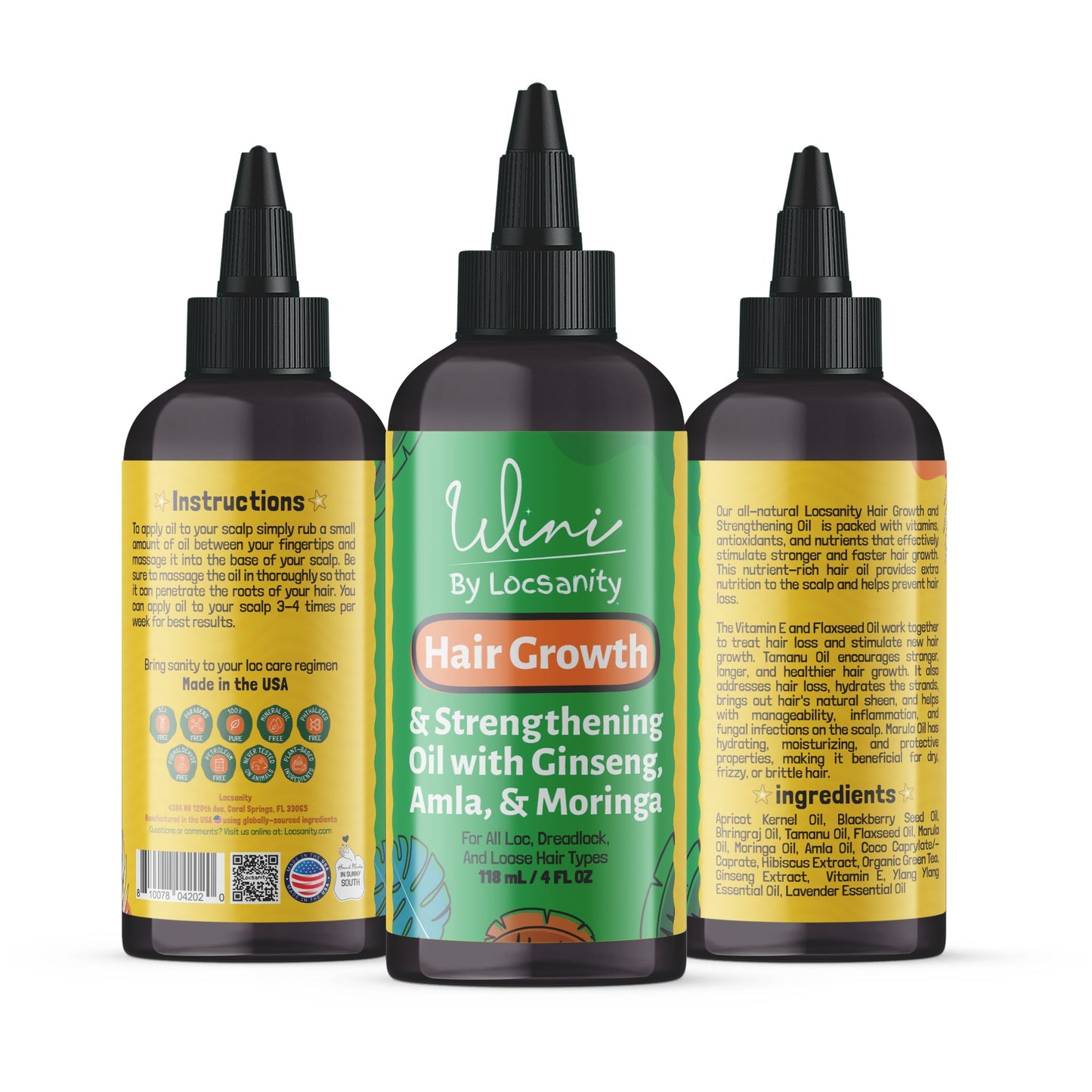 Wini by Locsanity Loose Natural Haircare Bundle for Healthy, Moisturized Hair - Pomade, Growth Oil, Jamaican Castor oil, Coconut Oil, Jojoba Oil, Argan Oil