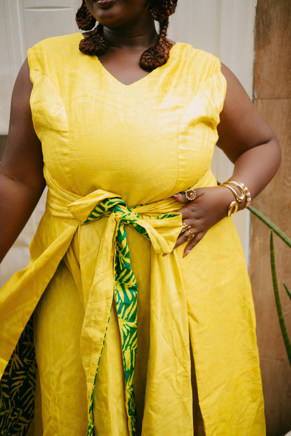 Palm Yellow Gemini Reversible Dress