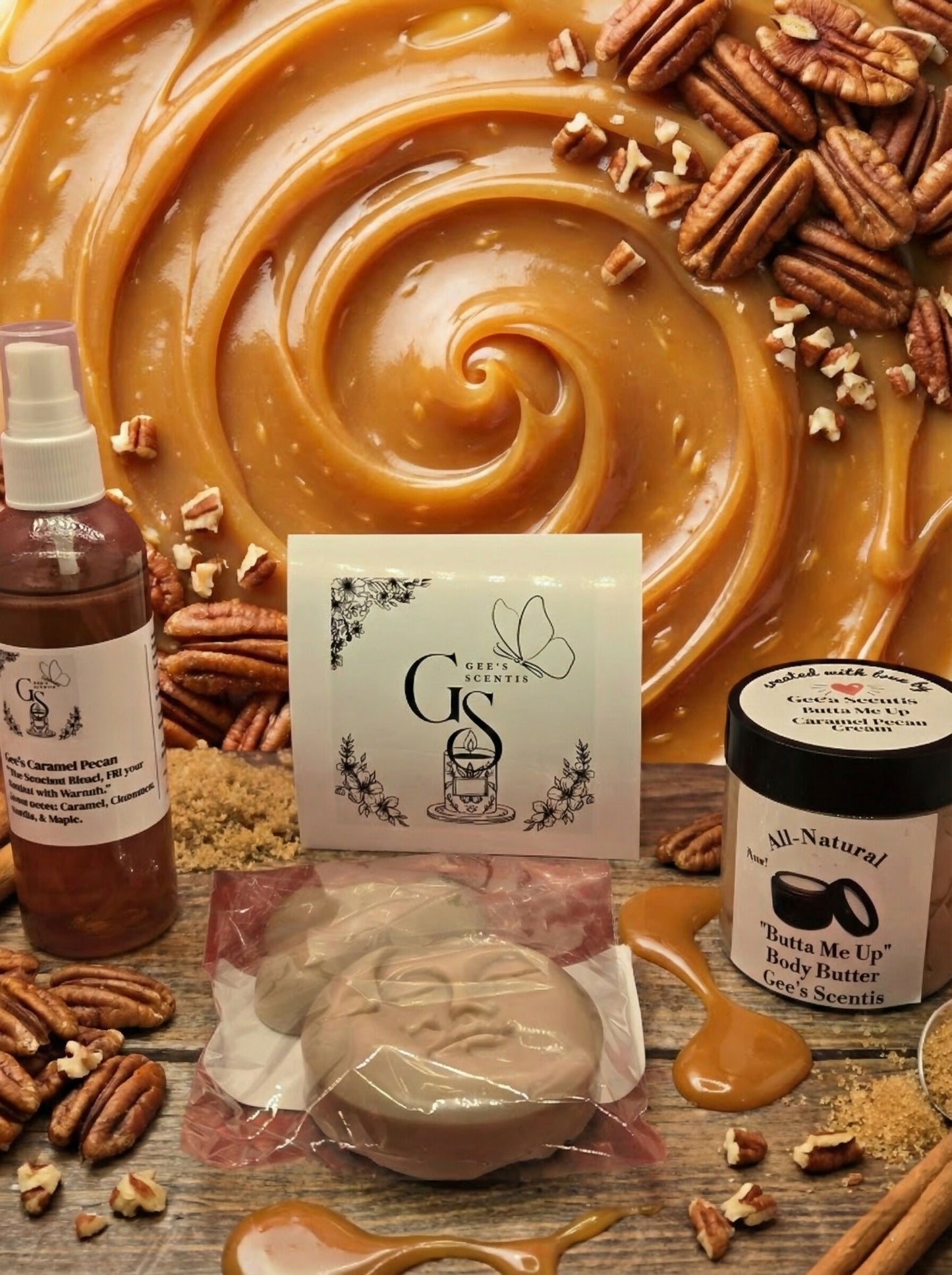 Gee's Signature Caramel Pecan 4 pc body care set
