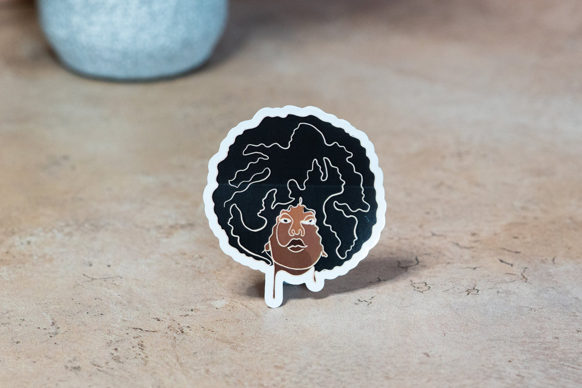 Black Women Single Line Stickers: Afro
