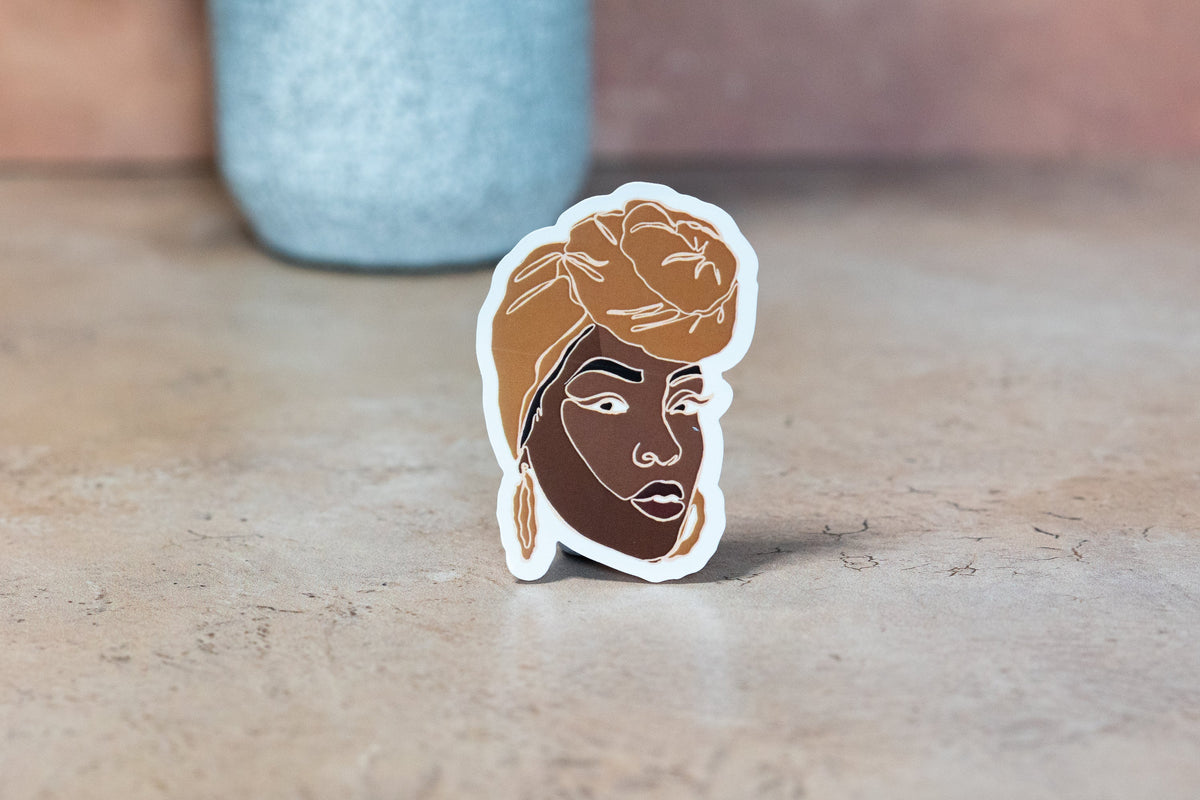 Black Women Single Line Stickers: Knot