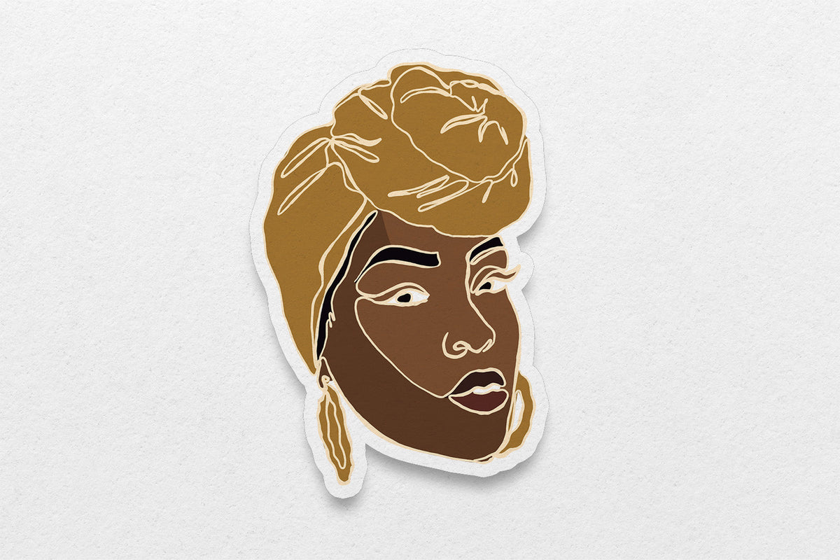 Black Women Single Line Stickers: Knot