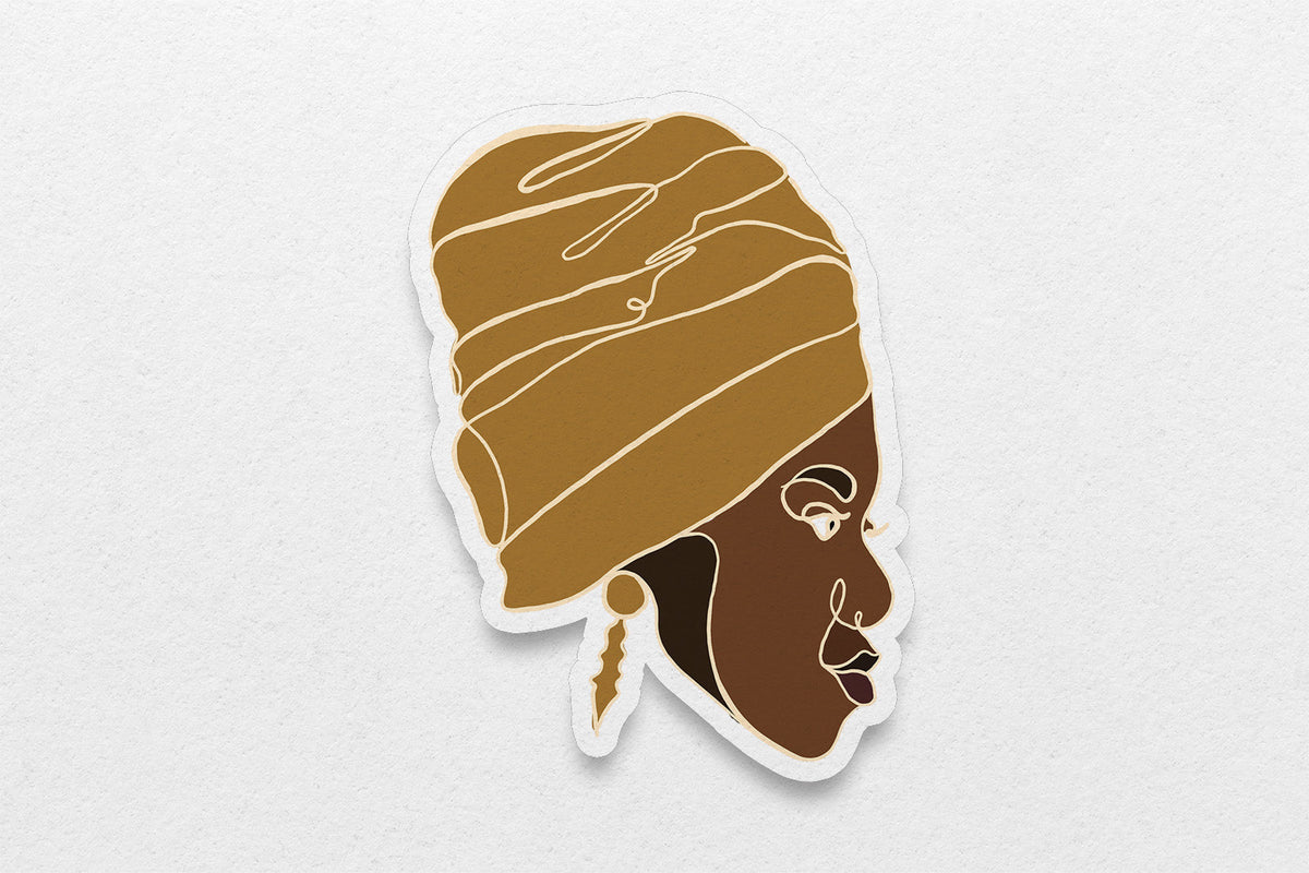 Black Women Single Line Stickers - Wrap