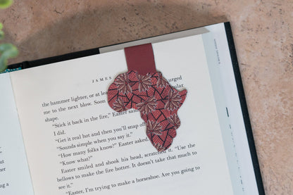 Magnetic Bookmark - African Print (Red Blossom)