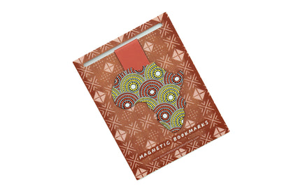 Magnetic Bookmark - African Print (Red and Yellow)