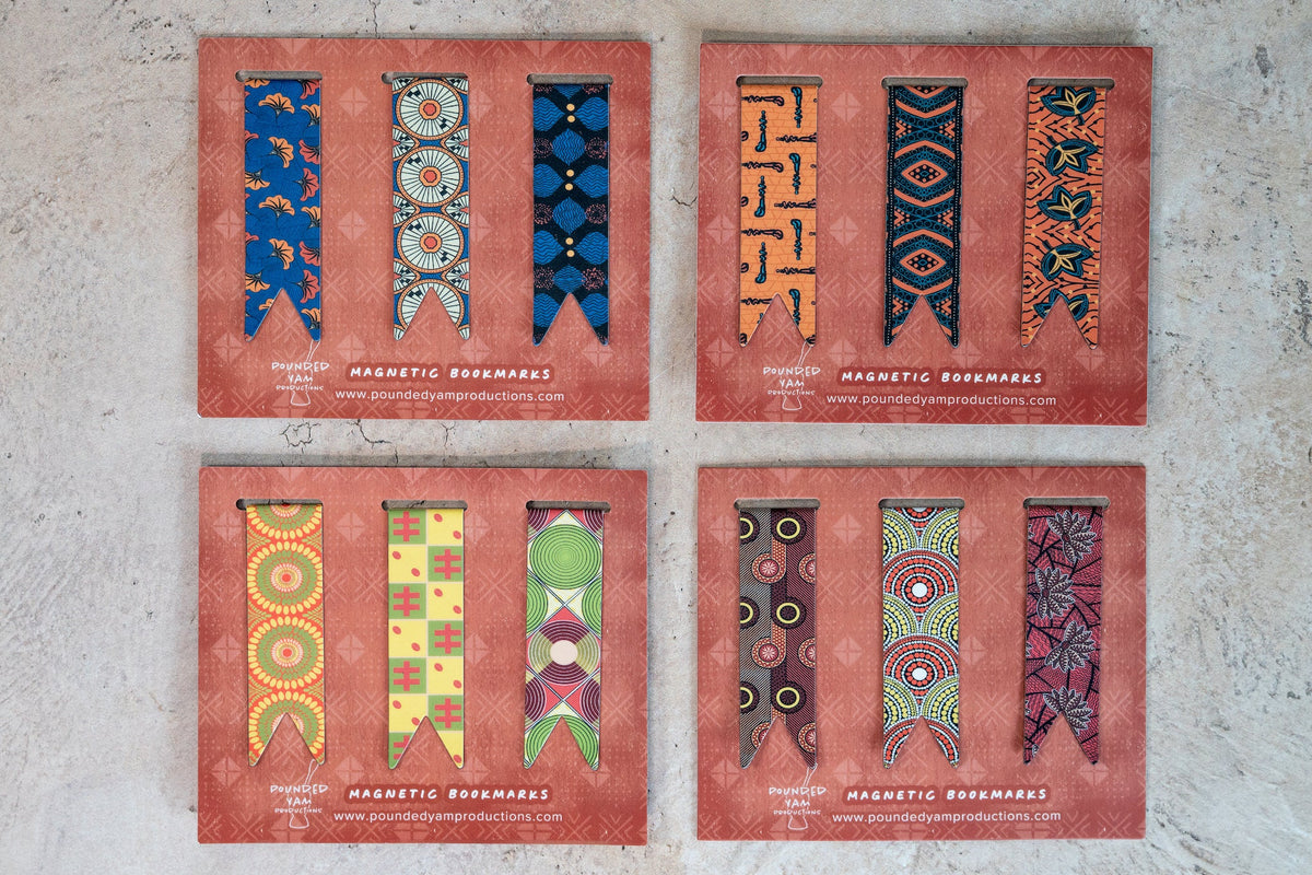 Magnetic Bookmark Set - African Print (Wedding Flowers, Circles, X)