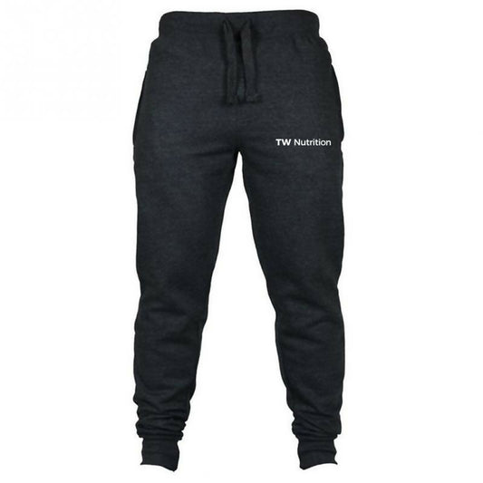 TW Nutrition Dark Gray Large Men's Fleece Joggers Loose Fit Taper Leg Sweatpants