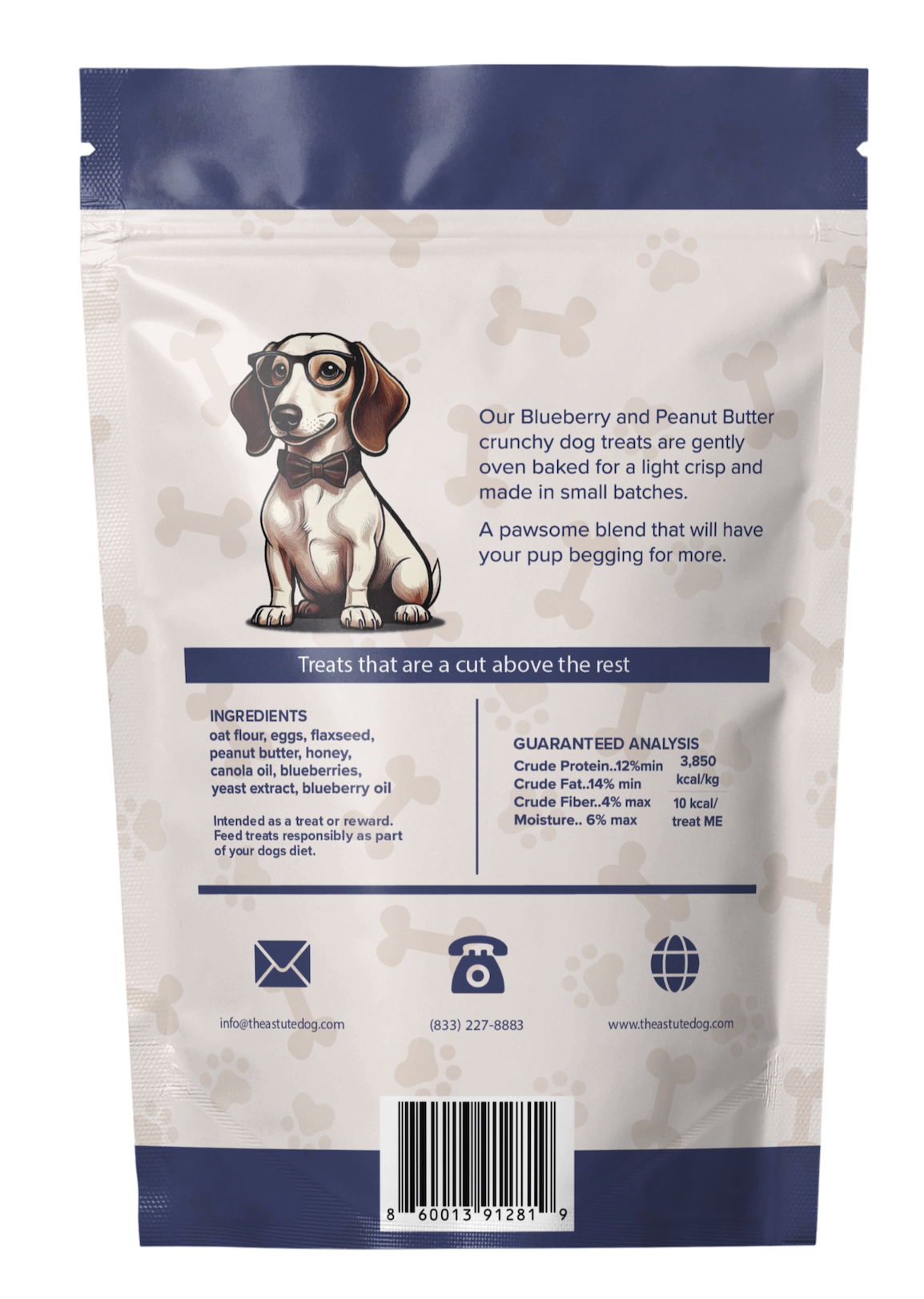 Peanut Butter & Blueberry Dog Biscuits